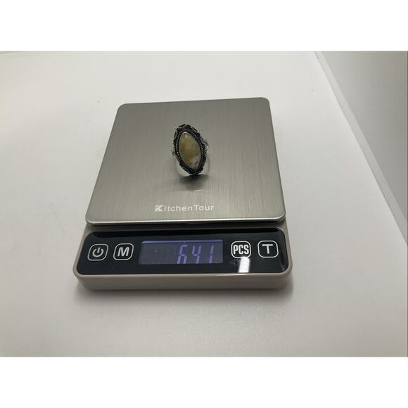 Vintage Southwestern Banded Agate Sterling Silver 925 Ring Size 8 - Picture 7 of 8